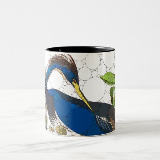 Louisiana Blue Heron von After John James Audubon Zweifarbige Tasse (Mittel)