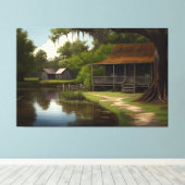 Louisiana Cabin, Louisiana Art, Cajun Culture Leinwanddruck (Insitu (Holzboden))