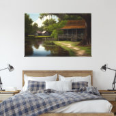 Louisiana Cabin, Louisiana Art, Cajun Culture Leinwanddruck (Insitu (Schlafzimmer))