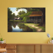 Louisiana Cabin, Louisiana Art, Cajun Culture Leinwanddruck (Insitu (Wohnzimmer))