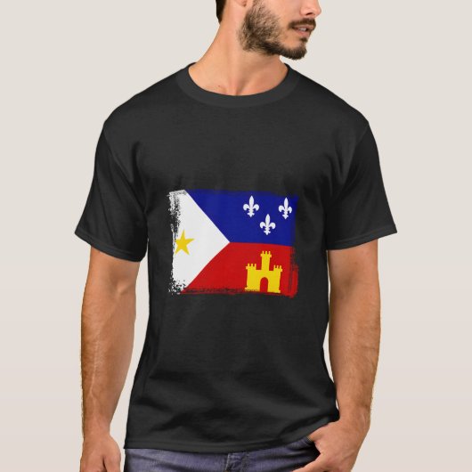 Louisiana Cajun Acadiana Flag T-Shirt (Vorderseite)