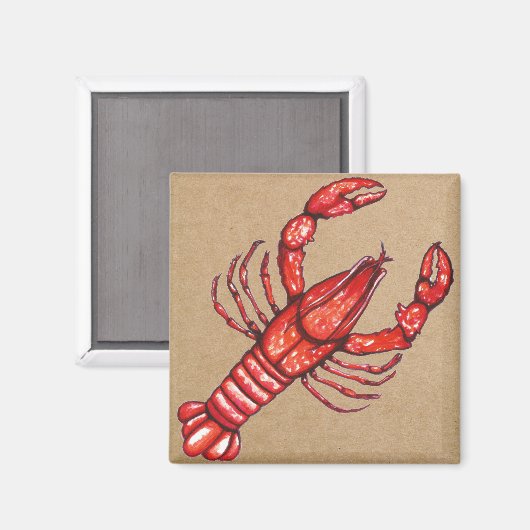 Louisiana Cajun Crawfish Magnet (Vorderseite/Rückseite)