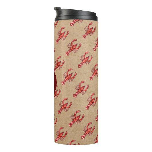 Louisiana Cajun Crawfish | Monogramm Thermosbecher (Nach rechts gedreht)