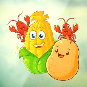 Louisiana Cajun Crawfish Potato Corn On The Cob Fensteraufkleber