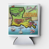 Louisiana Cartoon Karte Dosenkühler (Vorderseite)