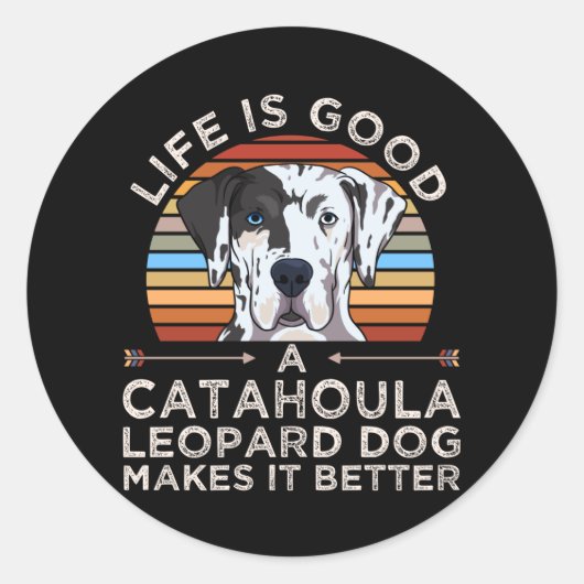 Louisiana Catahoula Leopard Dog Geschenk Runder Aufkleber (Vorderseite)