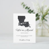 Louisiana Chalkboard Staat Karte Moving Postcard (Stehend Vorderseite)