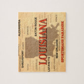 Louisiana City and Towns Staatsstolz Map Puzzle (Vertikal)