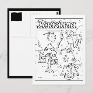 Louisiana Color Me Collage Postkarte