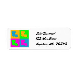 Louisiana Colorful Pop Art Fun Adresse Labels