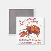 Louisiana Cooking Magnet (Vorderseite/Rückseite)