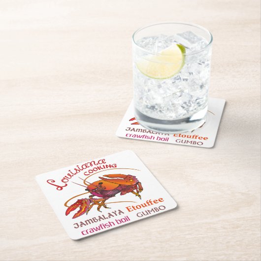 Louisiana Cooking Rechteckiger Pappuntersetzer (Vor Ort)