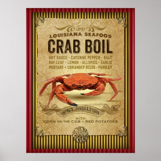 Louisiana Crab New Orleans Cajun Poster (Vorne)