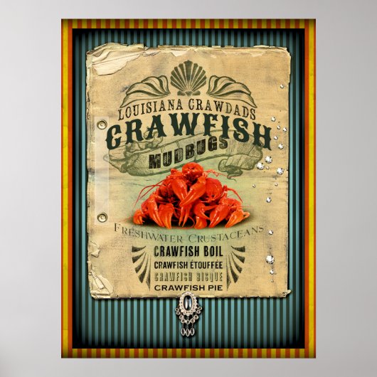 Louisiana Crawfish New Orleans Cajun Poster (Vorne)