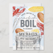 Louisiana Crawfish Seafood Booking Birthday Party Einladung (Vorderseite)