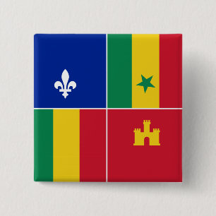 Louisiana-Creole-Flagge Button