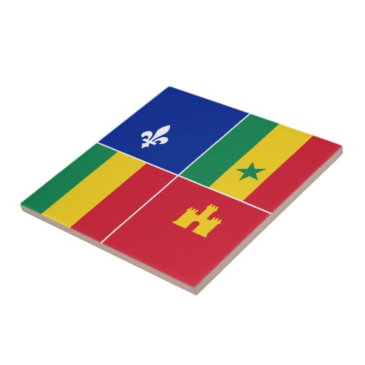 Louisiana-Creole-Flagge Fliese (Seite)