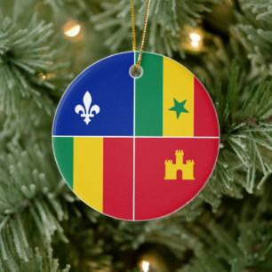 Louisiana-Creole-Flagge Keramik Ornament