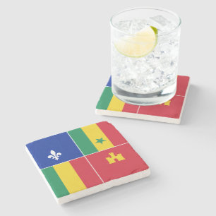 Louisiana-Creole-Flagge Steinuntersetzer