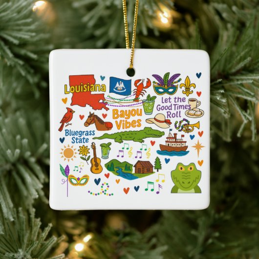 Louisiana Custom Family Trip Christmas Keramikornament (Baum)