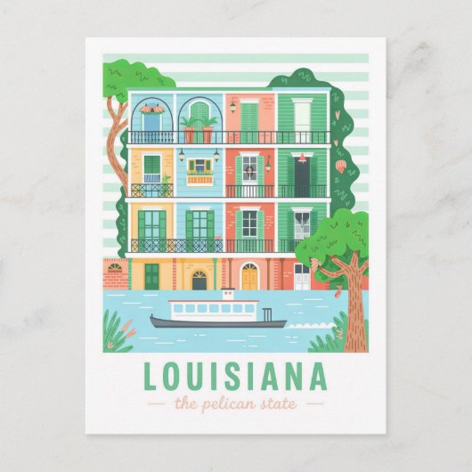 Louisiana der Pelican Staat USA Summer Travel Postkarte (Vorderseite)