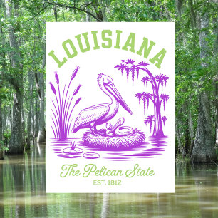Louisiana Der Pelikane Staat Est. 1812 Pelikan Postkarte