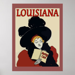 Louisiana Derby Day Vintage Frau Poster