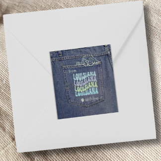 Louisiana Dog auf Jean Pocket Square Sticker