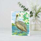 Louisiana Eastern Brown Pelican Staat Bird Postkarte (Stehend Vorderseite)