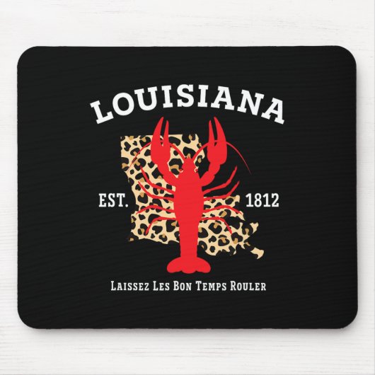 Louisiana Est. 1812 Crawfish Leopard New Orleans Mousepad (Vorne)