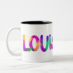 Louisiana Farben von Madi Gras und scharfem Essen Zweifarbige Tasse
