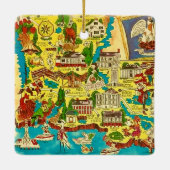 Louisiana Farbenfrohe Karte Keramikornament (Rückseite)