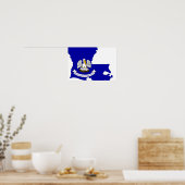 Louisiana Flag Karte Poster (Küche)