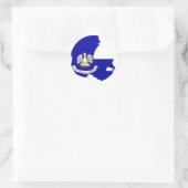 Louisiana Flag Karte Runder Aufkleber (Tasche)