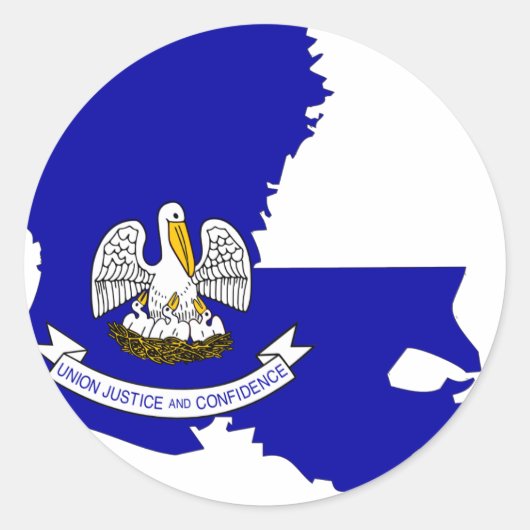 Louisiana Flag Karte Runder Aufkleber (Vorderseite)