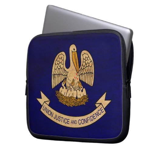 Louisiana-Flagge Laptopschutzhülle (Vorderseite Links)