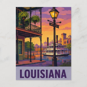 🌙 Louisiana French Quarter Nächte Postkarte