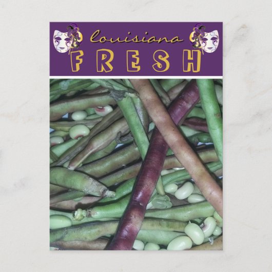 Louisiana Fresh Lila Hull Peas Travel Postkarte (Vorderseite)