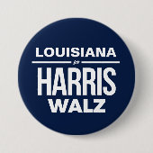 Louisiana für Harris Walz Button (Vorderseite)