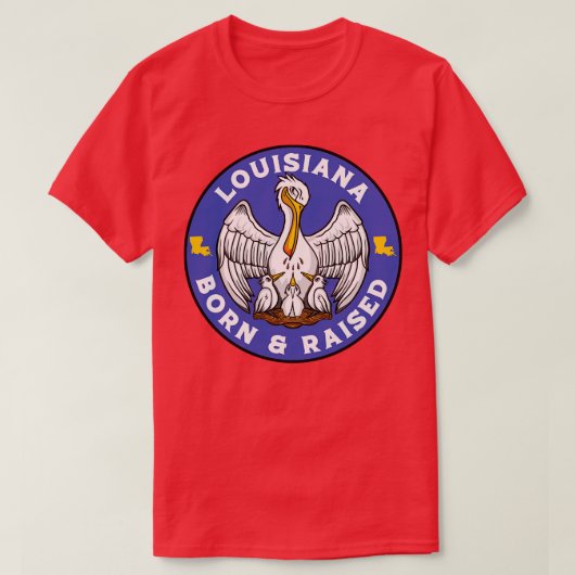 Louisiana Geboren Raised Louisiana State Flag Loui T-Shirt (Design vorne)