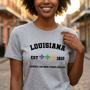 Louisiana Gegr. 1812 Mardi Gras Fleur-de-lis Tri-Blend Shirt