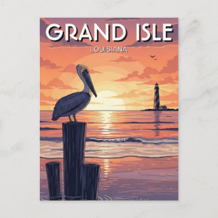 Louisiana Grand Isle Pelikan  Postkarte