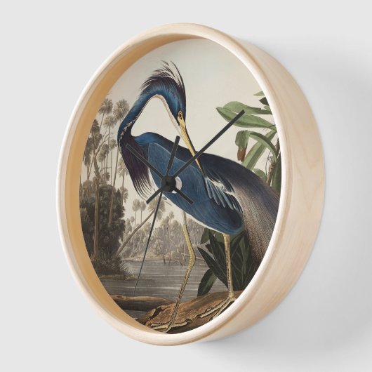 Louisiana Heron von Audobon Wall Clock Uhr (Winkel)