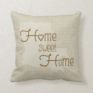 Louisiana-Home Sweet Home Jute-Optischer individue Kissen