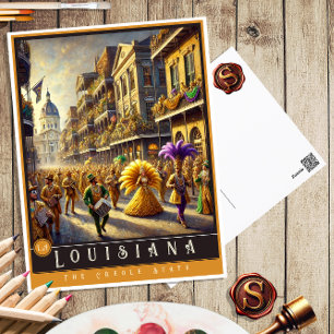 Louisiana Hyper-Realistisches Staat Postkarte