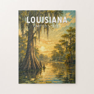 Louisiana Illustration Reise Kunst Vintage Puzzle