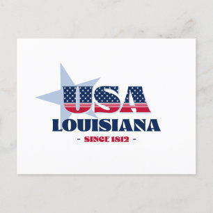Louisiana in Rot, Weiß und Blau Postkarte