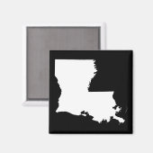 Louisiana in Weiß und Schwarz Magnet (Vorderseite/Rückseite)