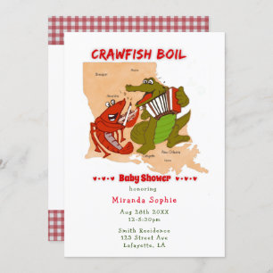 Louisiana Karte Crawfish Boil Kinderdusche Einladu