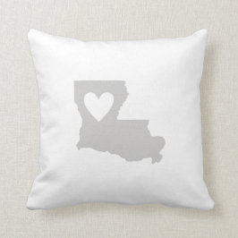 Louisiana Karte Form Liebe Grau Louisianisches Her Kissen